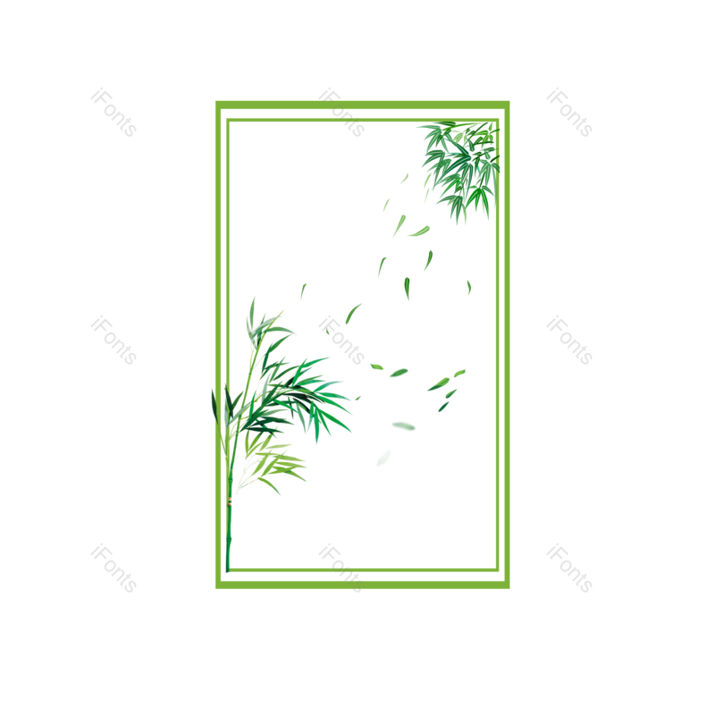 边框图片,装饰元素,中国风PNG,竹叶免抠素材